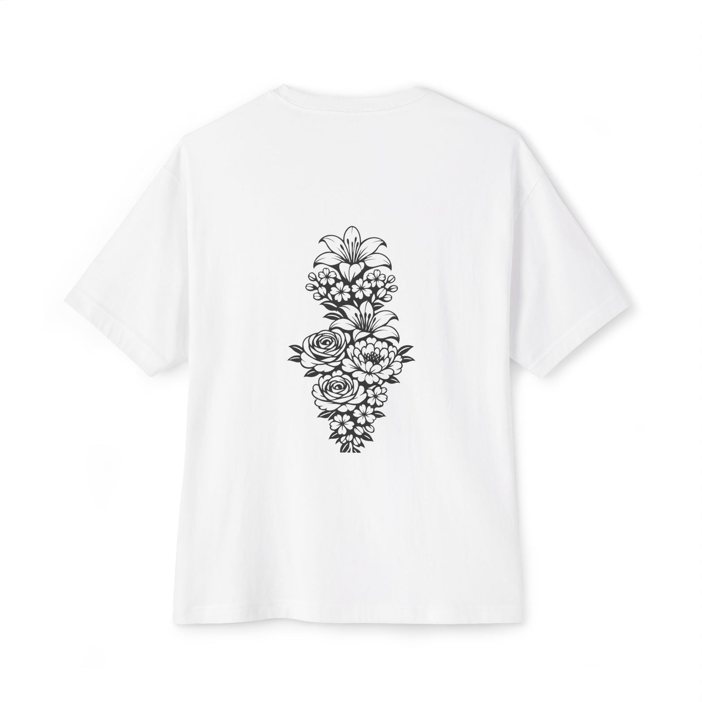 Floral Sketch Oversized Boxy Tee